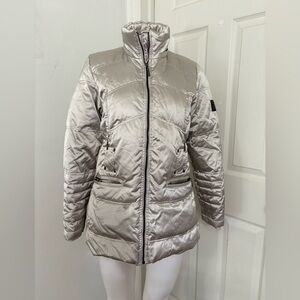 Women's Silver Puffer Jacket